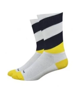 Defeet Aireator Shield (White/Yellow/Navy Blue) Socks