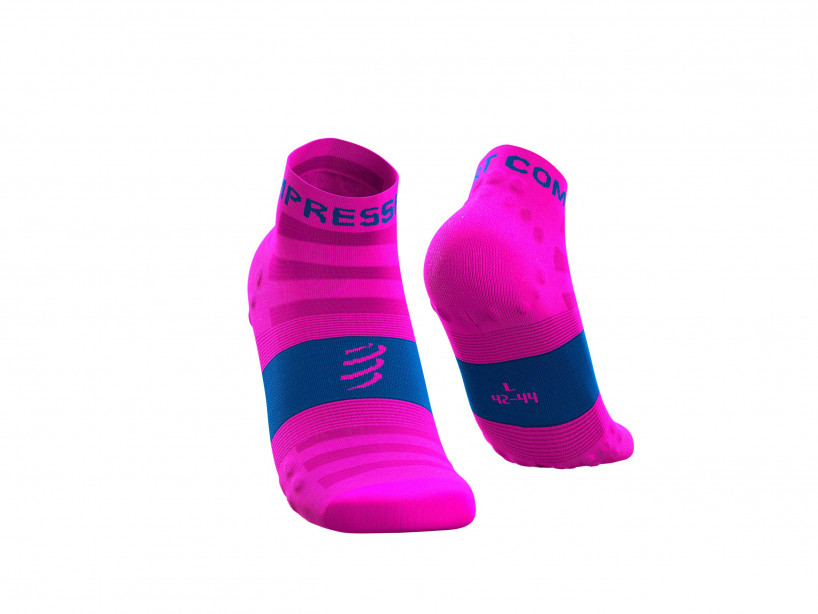 T1, White/Pink Compressport Racing Socks V3.0 Run Low 